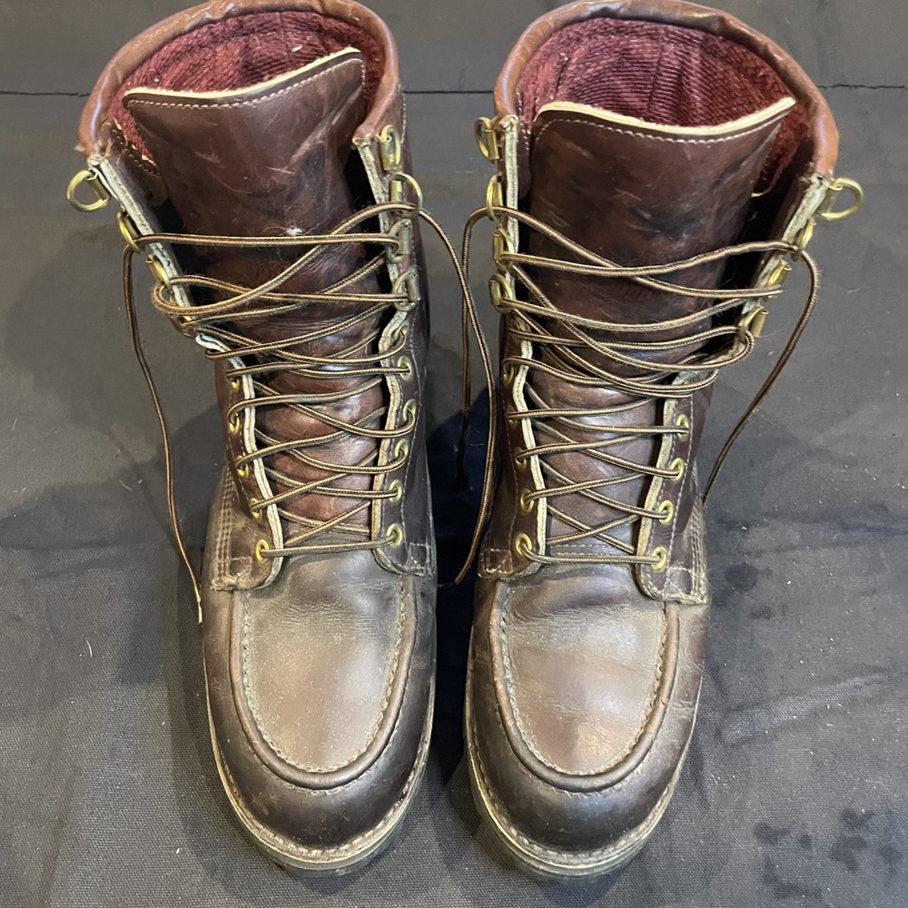 Danner Bull 8 Moc Toe Dark Brown Leather Steel Toe Boots Mens Size 8 D