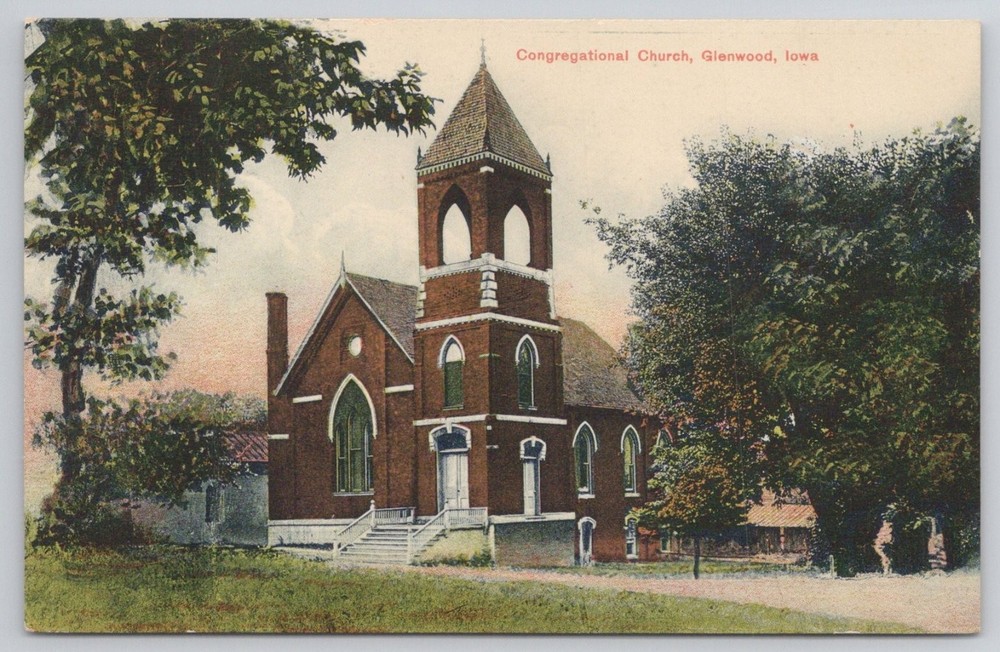 Congregational Church Glenwood Iowa Early 1900s Divided Back Postcard