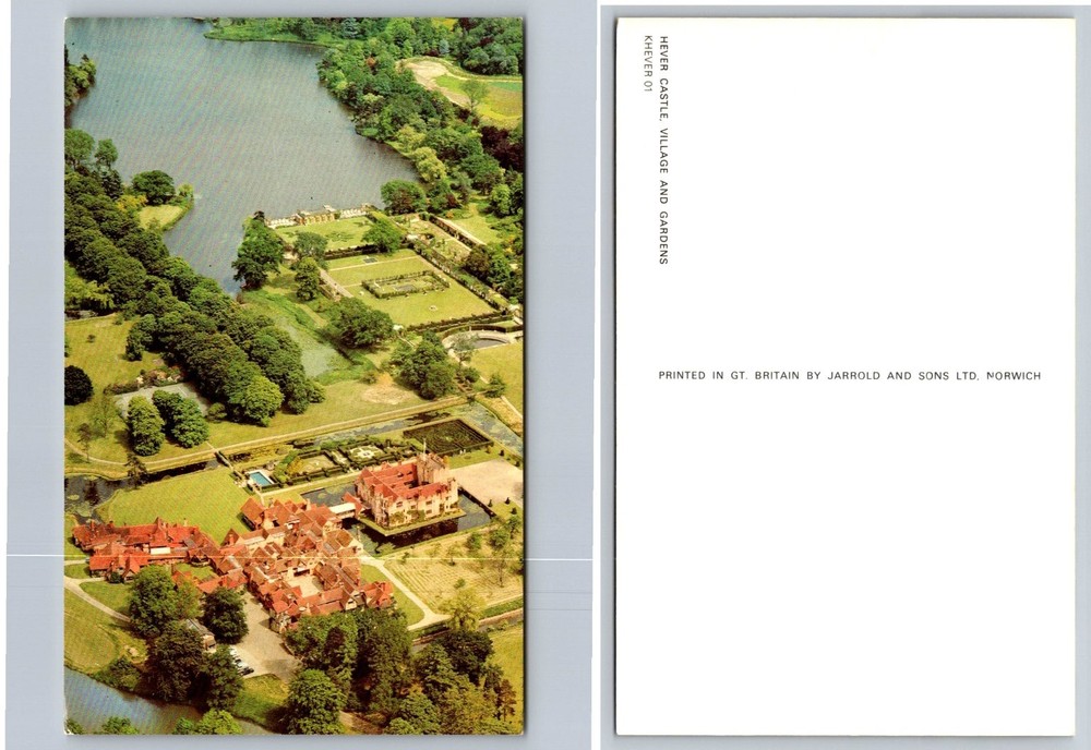 Hever Castle & Gardens Aerial View Postcard Kent England Historic Estate
