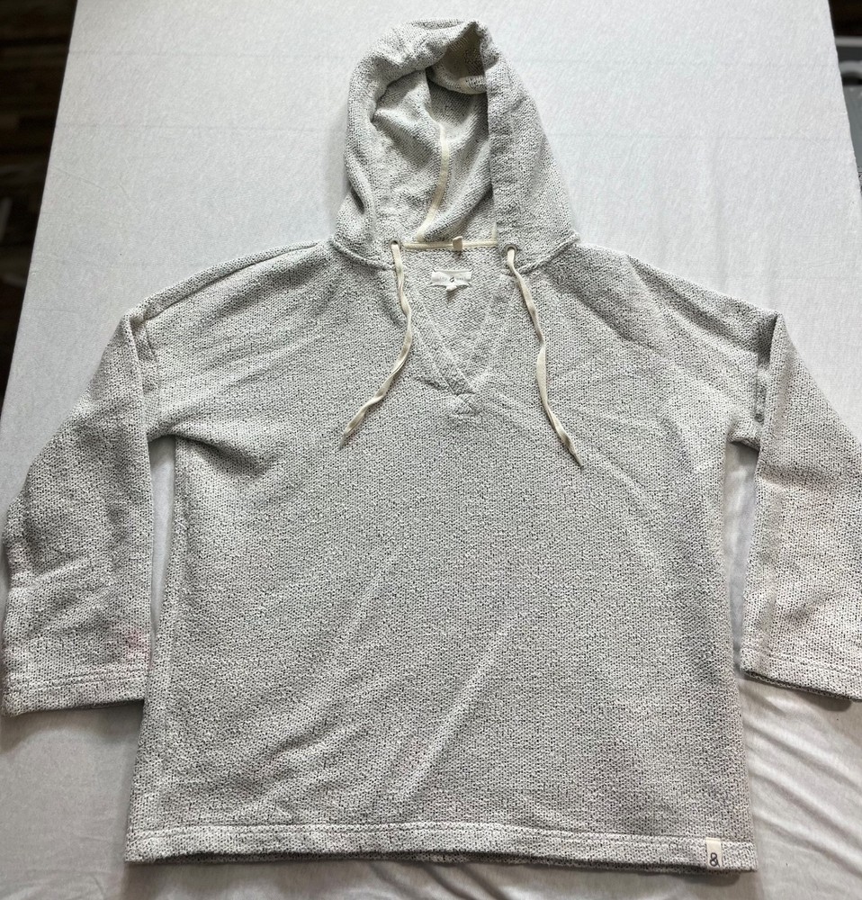 lou and grey oversized womans hoodie size med v neck gray