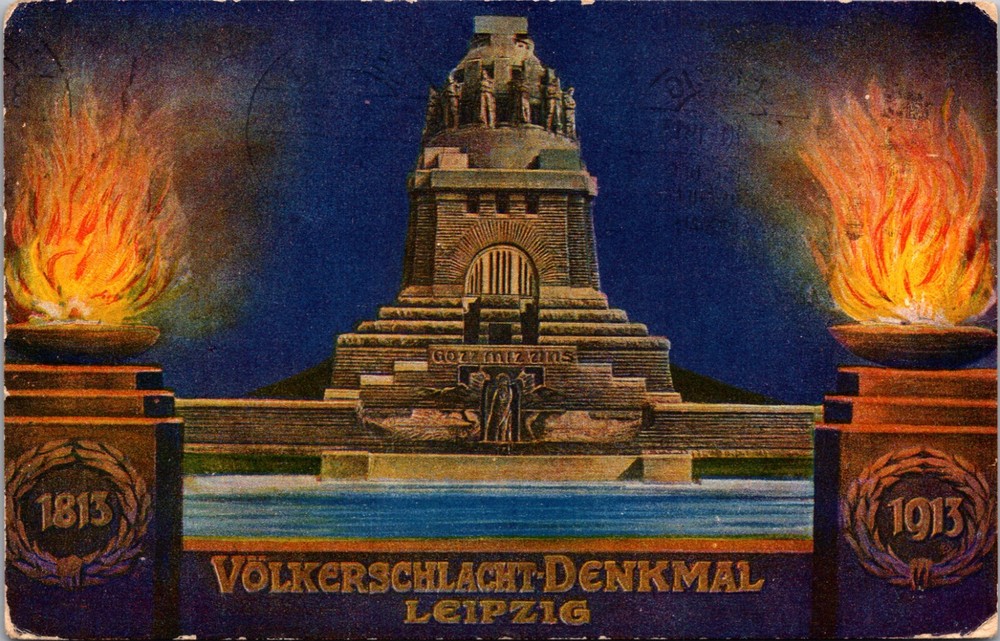 1913 Artist Postcard Leipzig Germany Consecration of Battle of Leipzig Monument