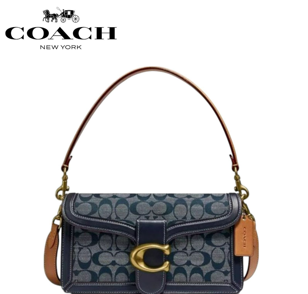 COACH 3700 Women’s Denim Tabby 2-Way Handbag with Vachetta Leather Details