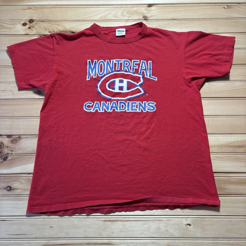 Vintage 80s Starter Montreal Canadiens NHL Hockey Single Stitch Shirt Size XL