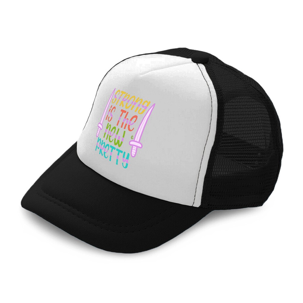 Kids Trucker Hat Strong Is The New Pretty A Polyester Boys Caps & Girls Caps