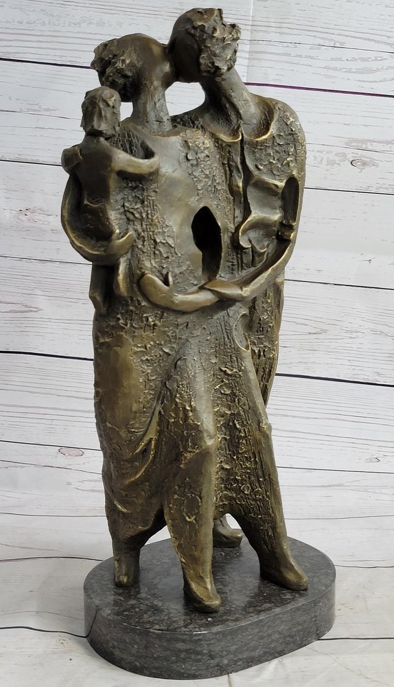 Salvador Dali Abstract Couple with Baby Modern Art Bronze Sculpture Statue Decor-image