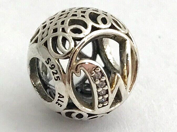 PANDORA Vintage Sterling Silver Letter Charm 791867CZ New Authentic