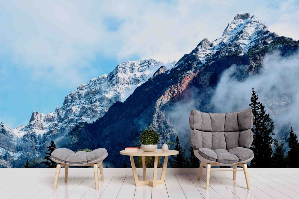3D Mountain Forest Winter Landscape Wall Murals Wallpaper Murals Wall Sticker