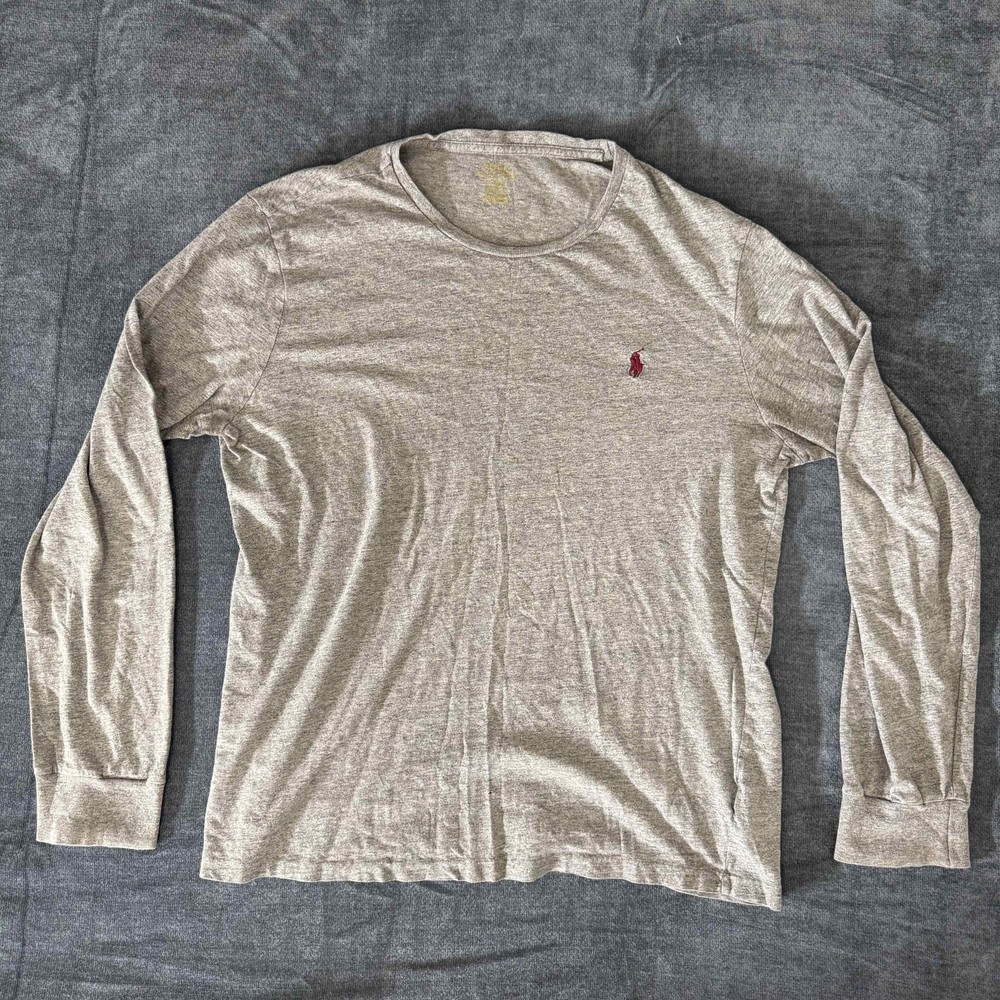 Polo Ralph Lauren Long Sleeve Gray T Shirt Mens Large