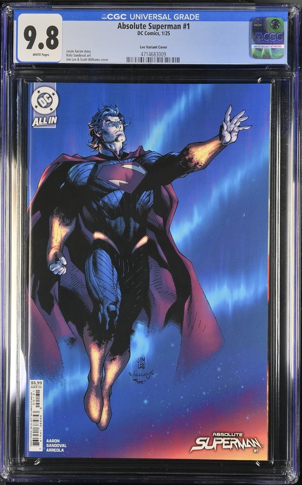 Absolute Superman 1 CGC 9.8 Jim Lee Variant Cover