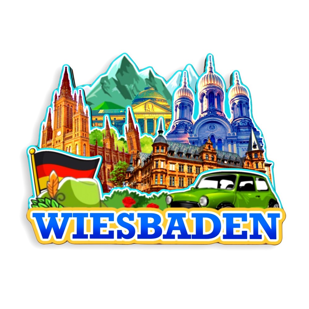 Wiesbaden Germany Refrigerator magnet 3D travel souvenirs wood craft gifts