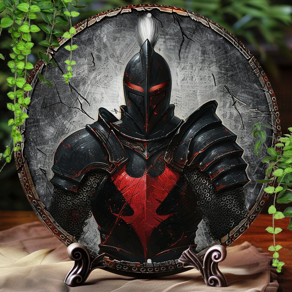Medieval Knight Round Aluminum Sign - Vintage 8