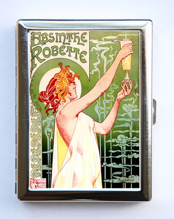 Absinthe Poster Cigarette Case Wallet Business Card Holder vintage art nouveau-image