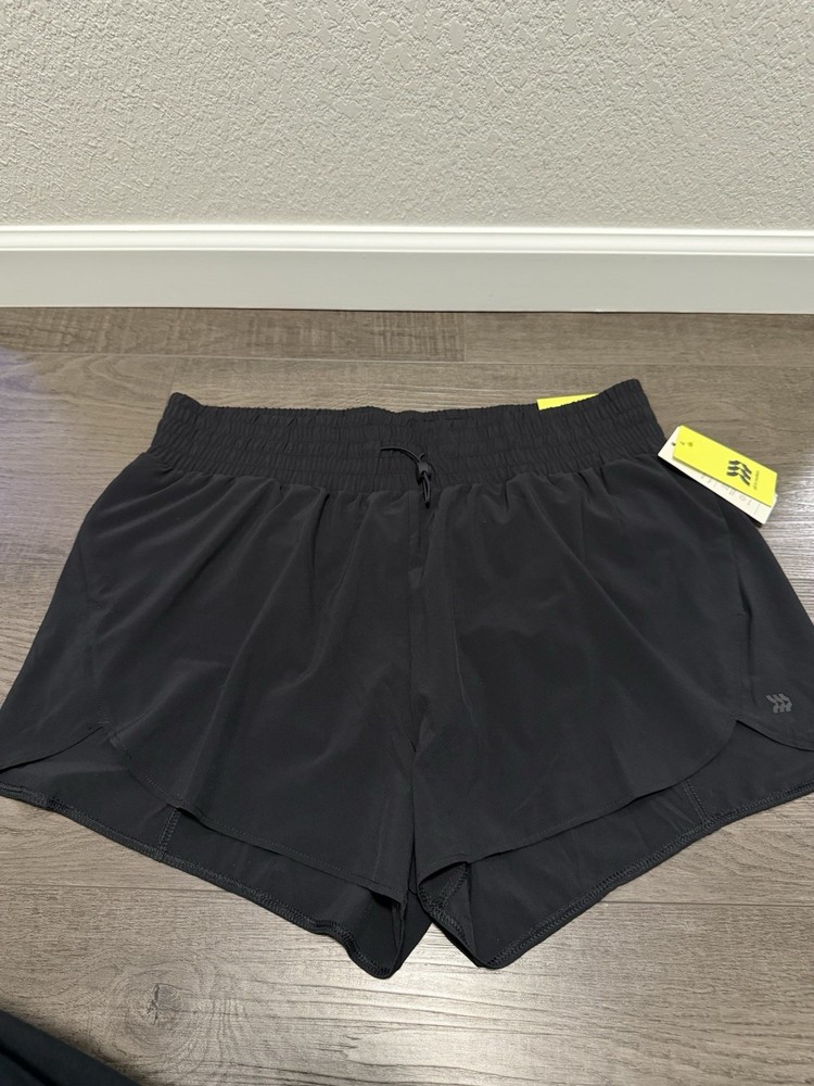 All In Motion Womens Size L Black Pocket High Rise With Liner Active Shorts NWT