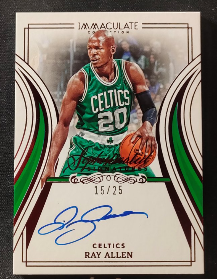 Ray Allen 2022-23 Panini Immaculate Autographs Red Parallel 15/25 Celtics -GK