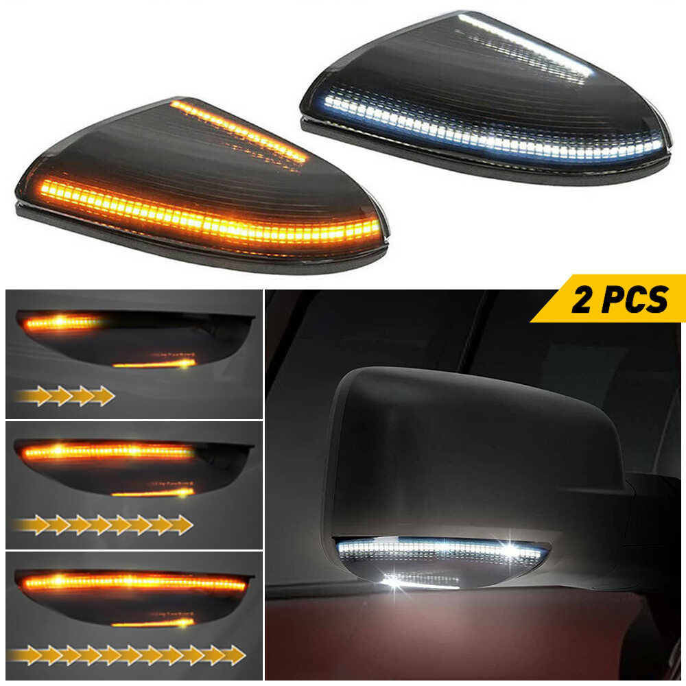 2xDynamic LED Side Mirror Turn Signal Puddle Light Lamp for Dodge Ram 68232478AA