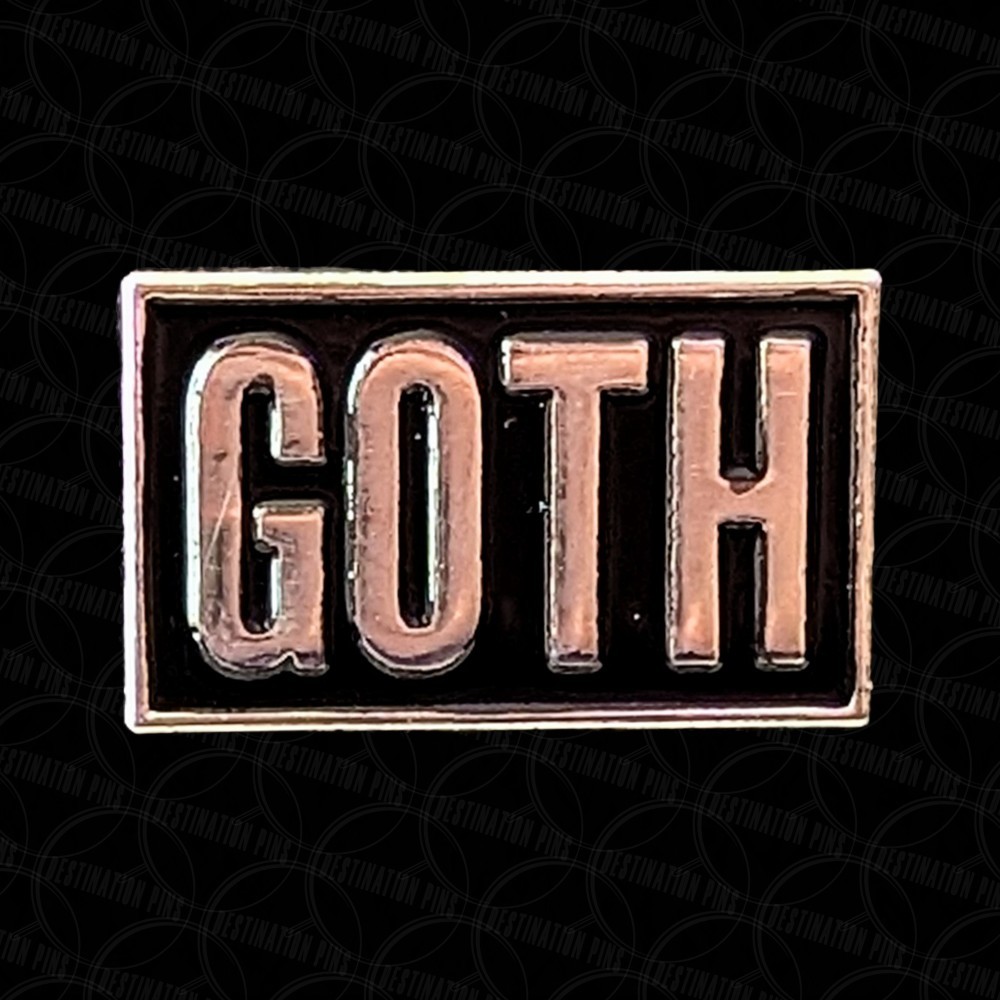 Goth Black And Silver Dark Alternative Cute Spooky Enamel Pin