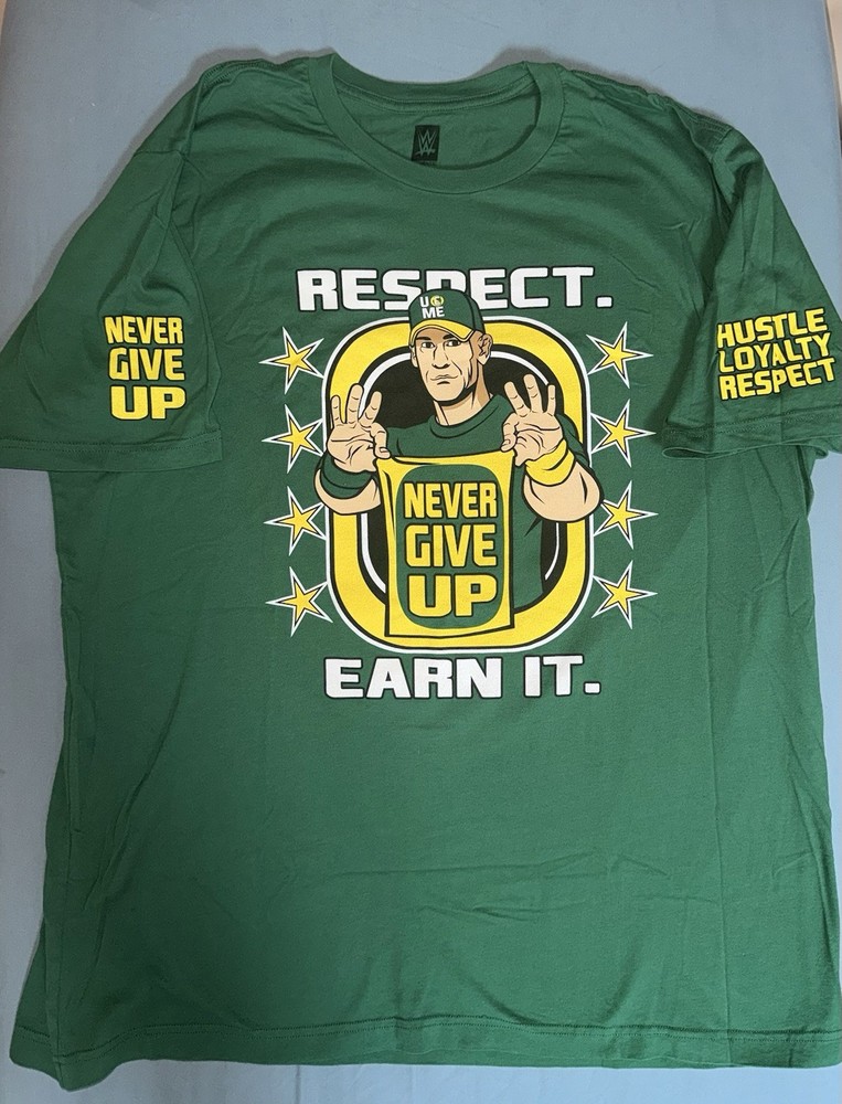 Men’s WWE Men’s John Cena Short Sleeve T-shirt 3XL Green Graphic Tee