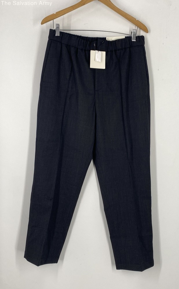 Calvin Klein Mens Black Wool Blend Straight Leg Dress Pants Size 34