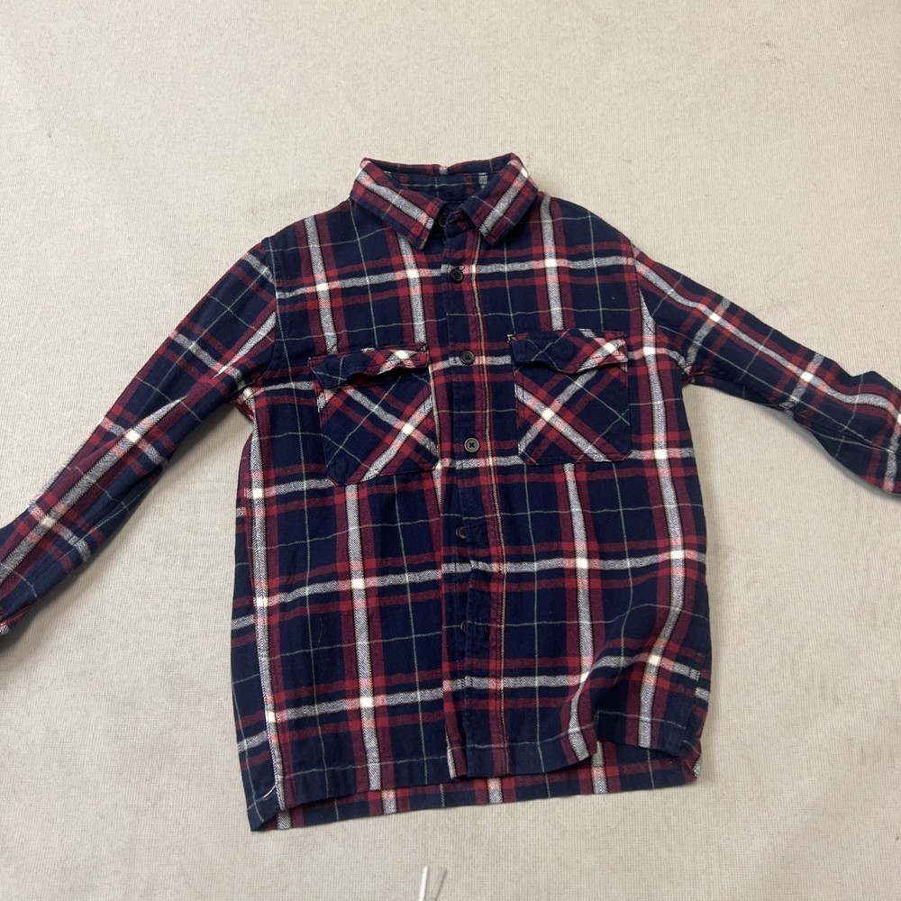 Duluth Trading Co Men's L Free Swingin' Flannel Plaid Shirt Red Relaxed Fit