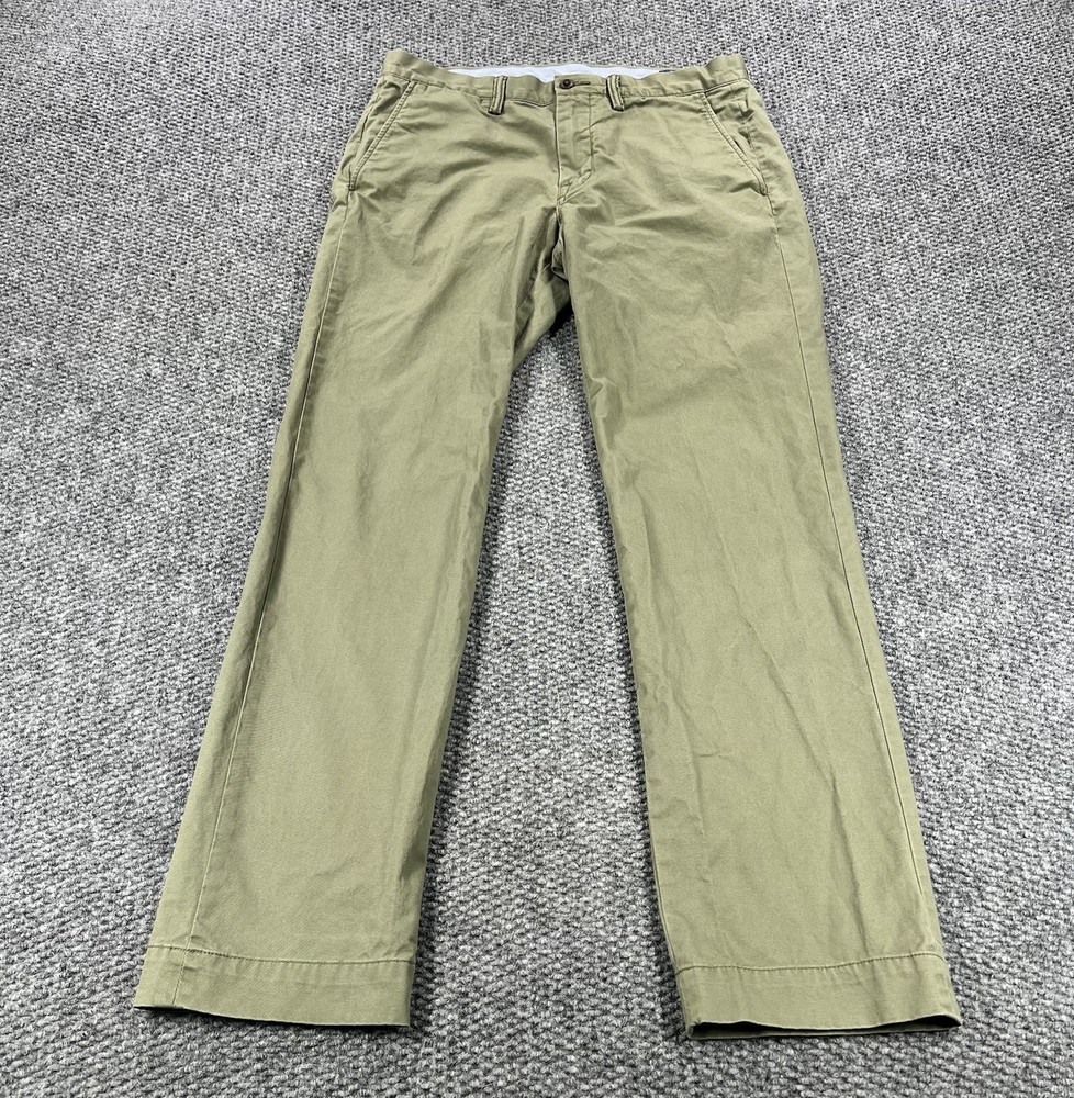 Polo Ralph Lauren Chino Pants Mens 32x32 Olive Green Stretch Straight Fit Casual