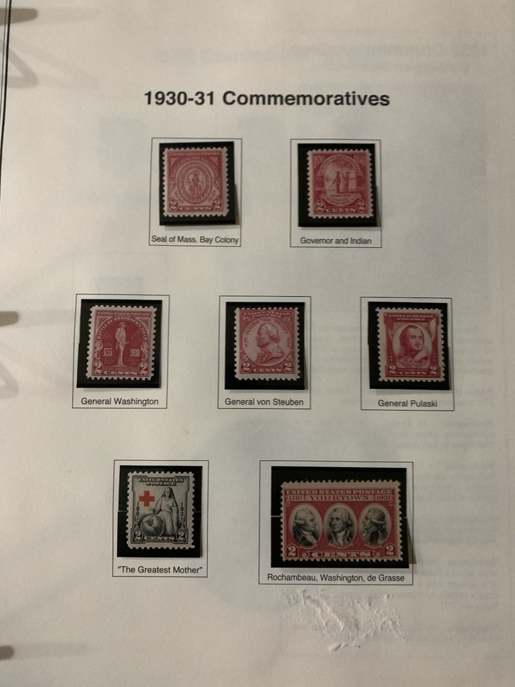 US Stamp 1930-31 Commemorative Set Of 7 #682-683,688-690,702-703 MNH