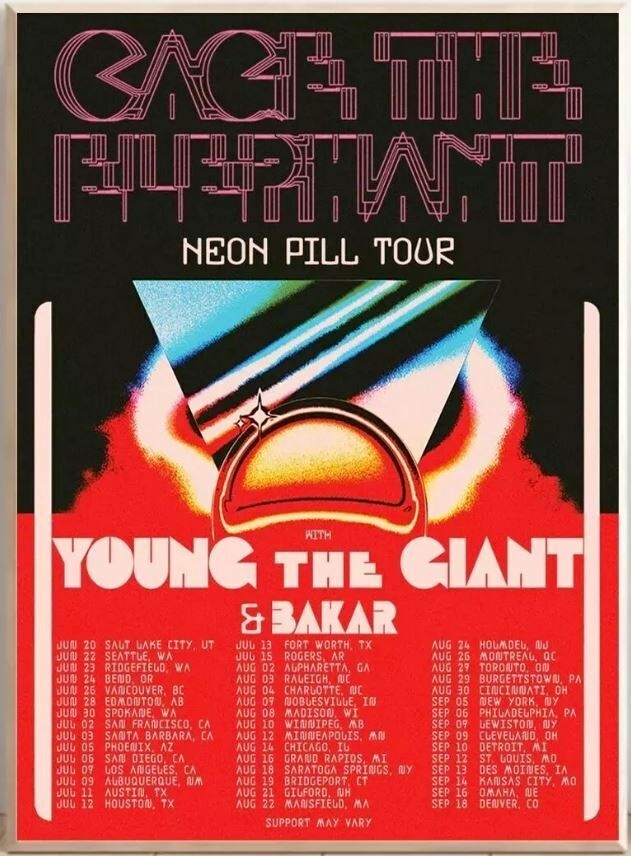 Cage The Elephant Neon Pill Tour 2024 Poster
