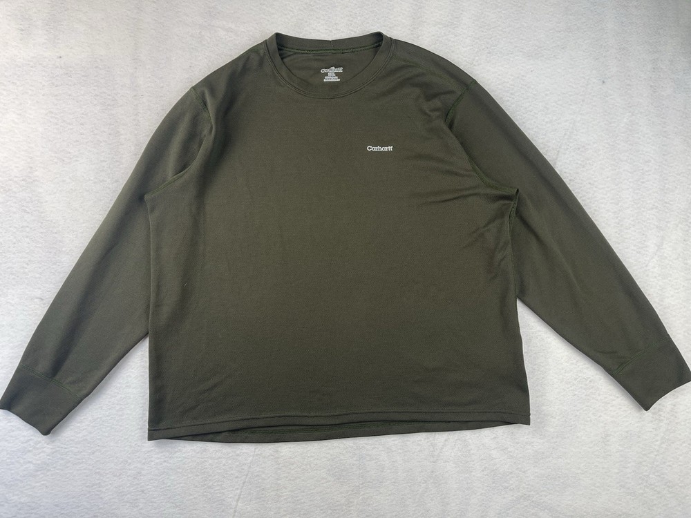 Carhartt Performance Force Men's 2XL Olive Green Long Sleeve  Crew Neck Shirt