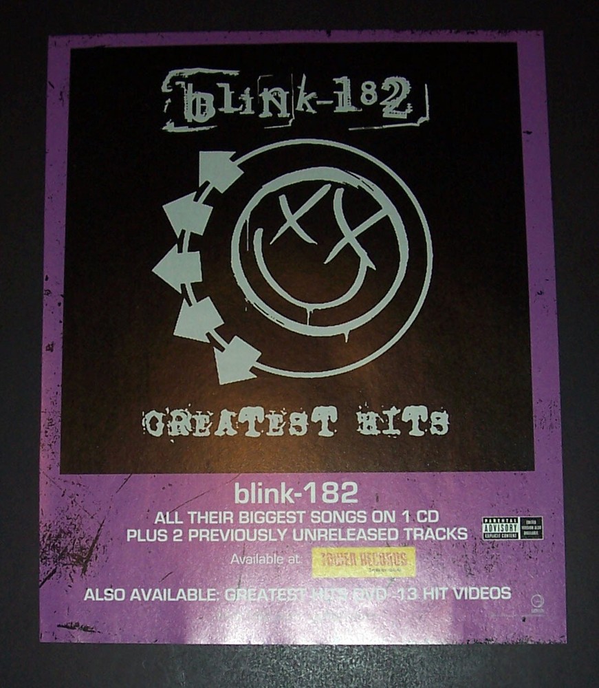 Blink-182 Greatest Hits 2005 Small Poster Type Advert, Promo Ad