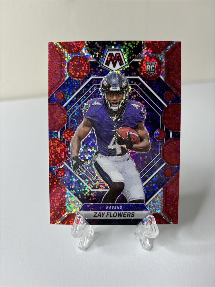 2023 Mosaic Zay Flowers RED SPARKLE Rookie SSP Prizm RC #380 Ravens