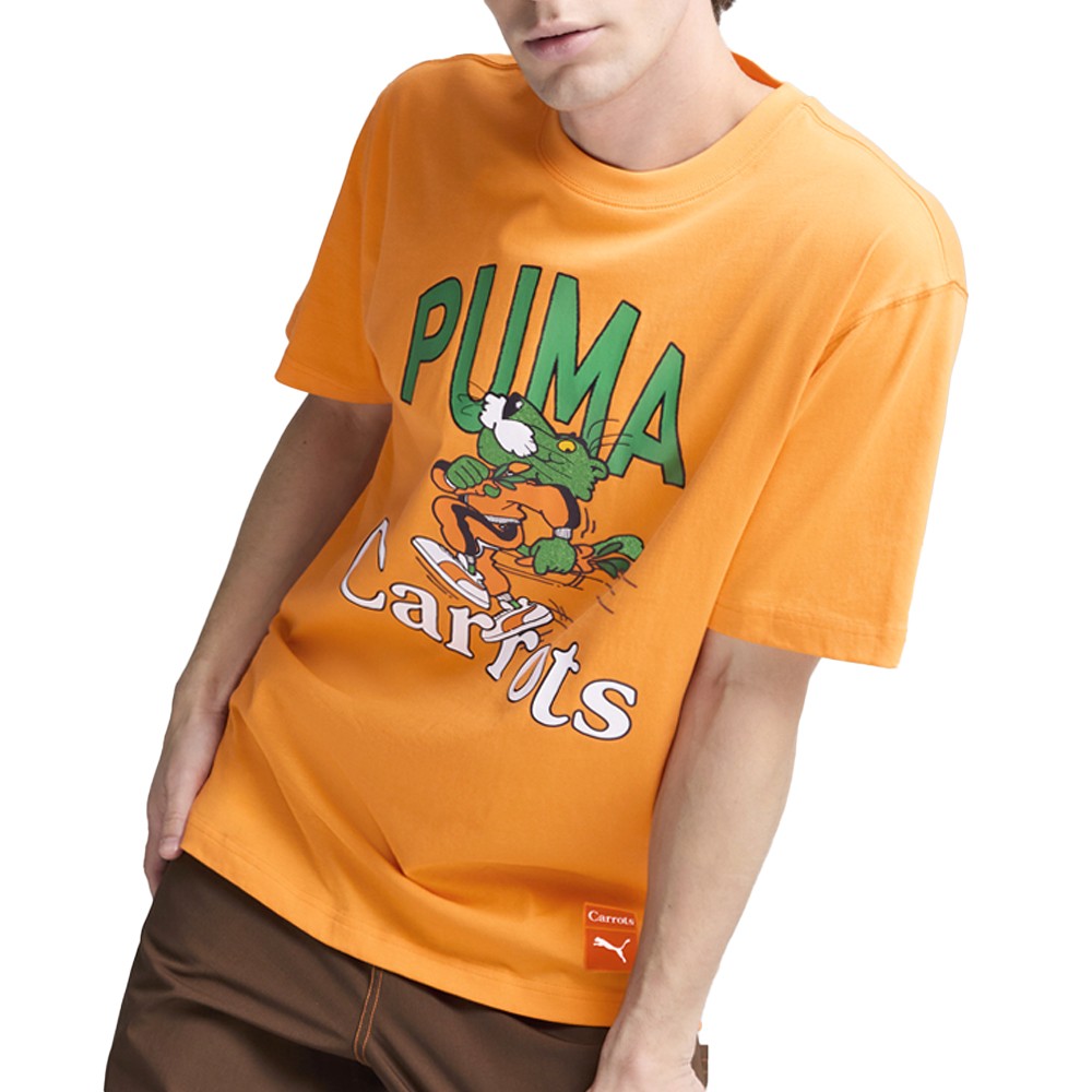 PUMA  X Carrots Graphic Crew Neck Short Sleeve T-Shirt Mens Orange Casual Tops 6