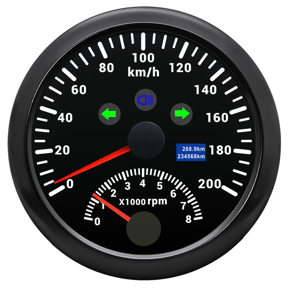 85mm GPS Speedometer 200Km/H with 8000RPM Tachometer for Car Bike