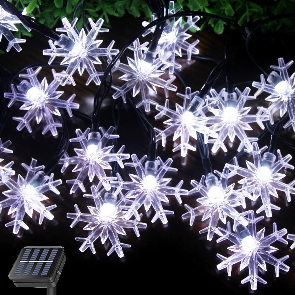 Solar Christmas String Lights 8 Modes Solar Waterproof Fairy String Lights fo...