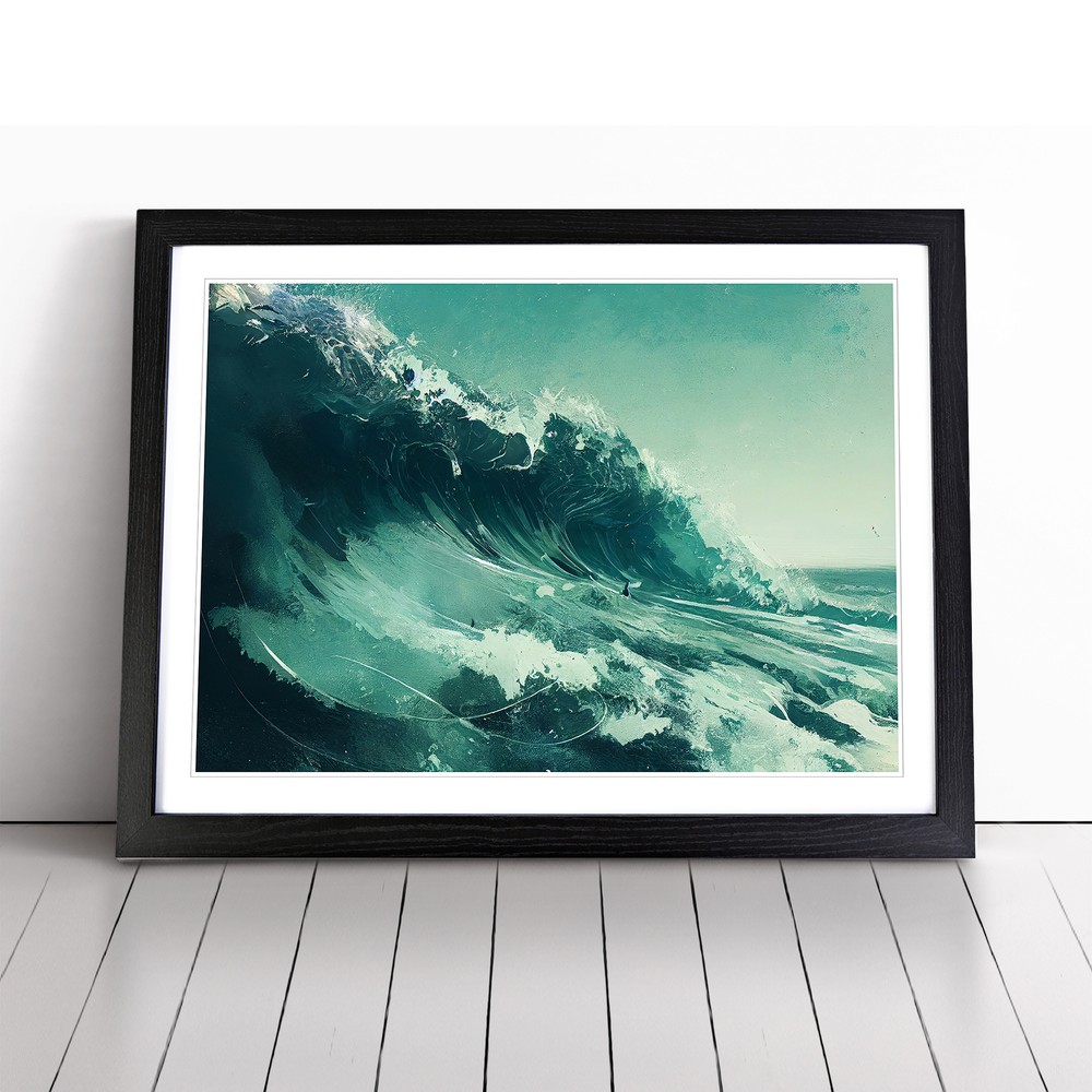 Monstrous Ocean Wave Wall Art Print Framed Canvas Picture Poster Decor