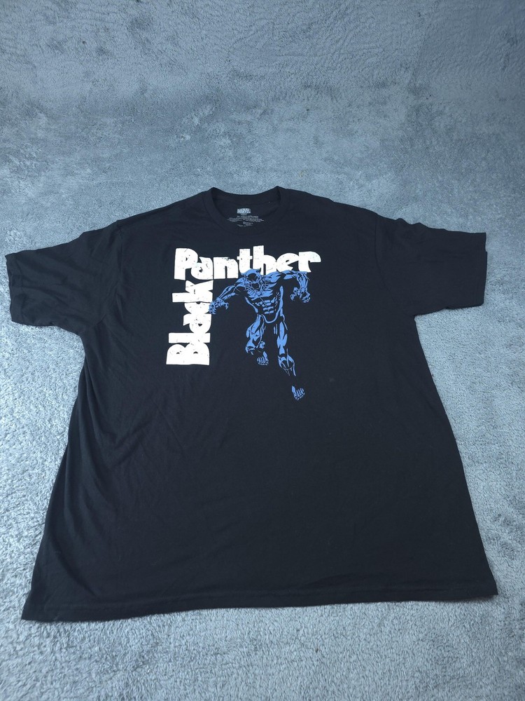 Marvel Black Panther Shirt Mens 2XL Black Blue Superhero Comic Book Tee Graphic