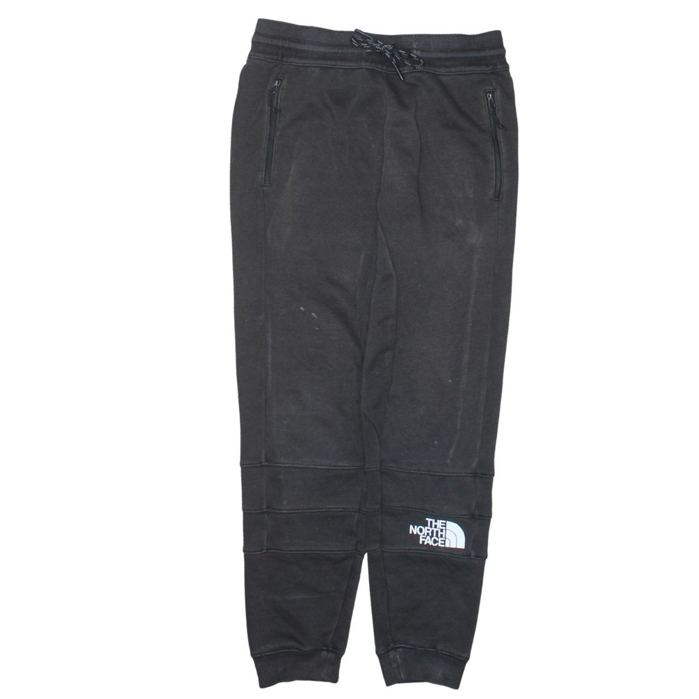 The North Face Mens Joggers Black Cotton Blend Zip Pockets Cuffed Sweatpants S