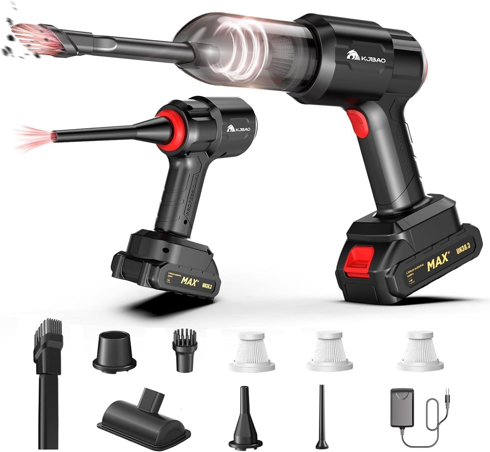 Car Vacuum Cleaner, Cordless 4 in 1 21000PA Portable Car Vacuum &260000RPM Air D