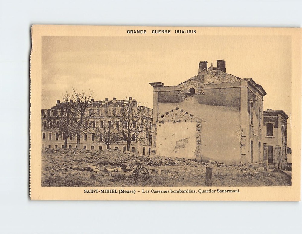 Postcard Bombarded Barracks Great War, Saint Mihiel France