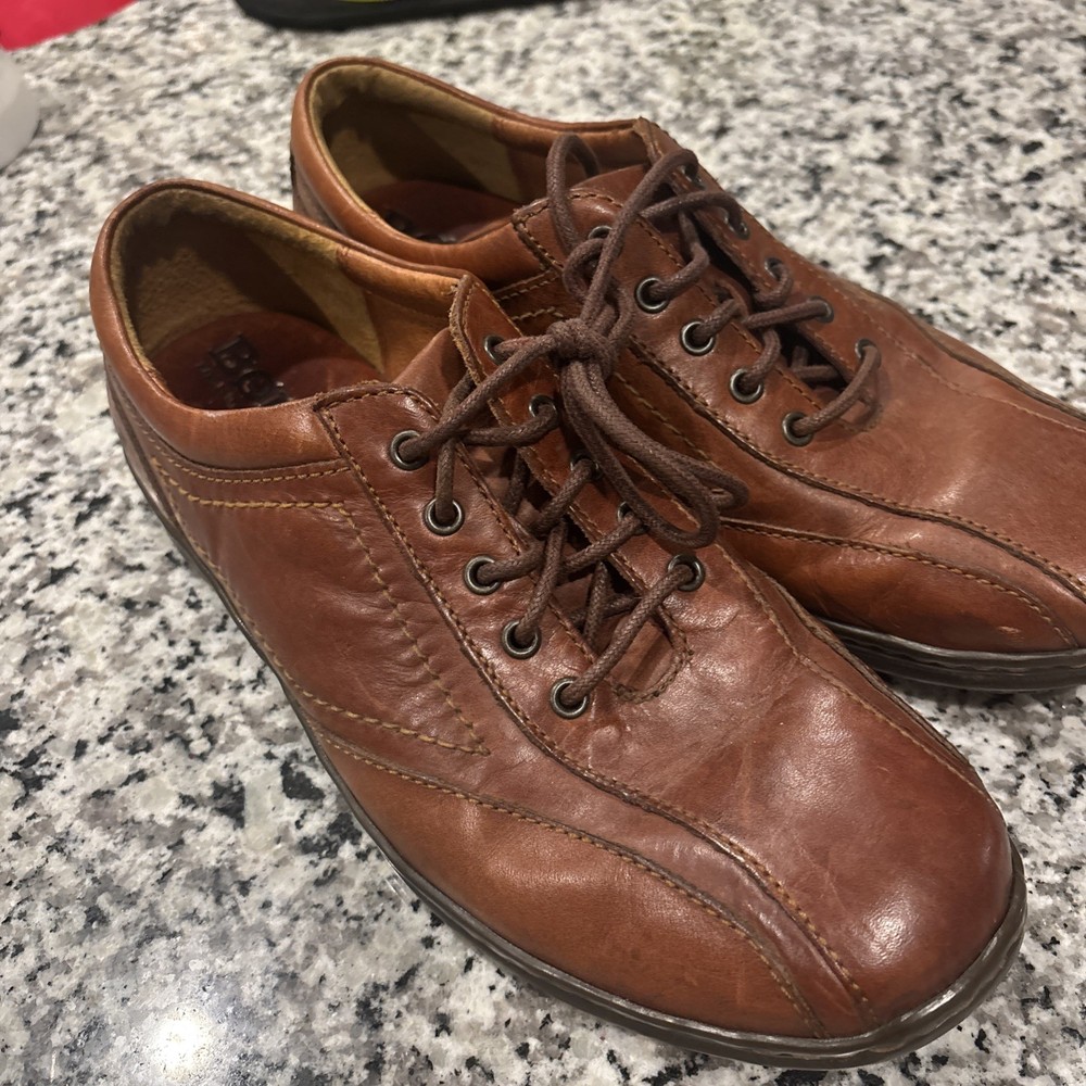 Born  Ravine Plain Oxford Brown Pebbled Leather Lace Up Shoes Size 8/41