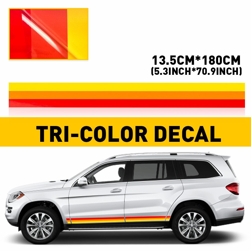 TRI-COLOR Side Decal Stripes Rocker Vinyl Sticker Toyota For Tacoma Lexus US