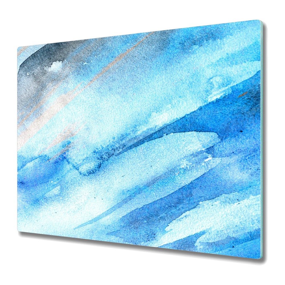 Glass Chopping Board Cold Splash abstract Watercolour vintage pastel 60x52