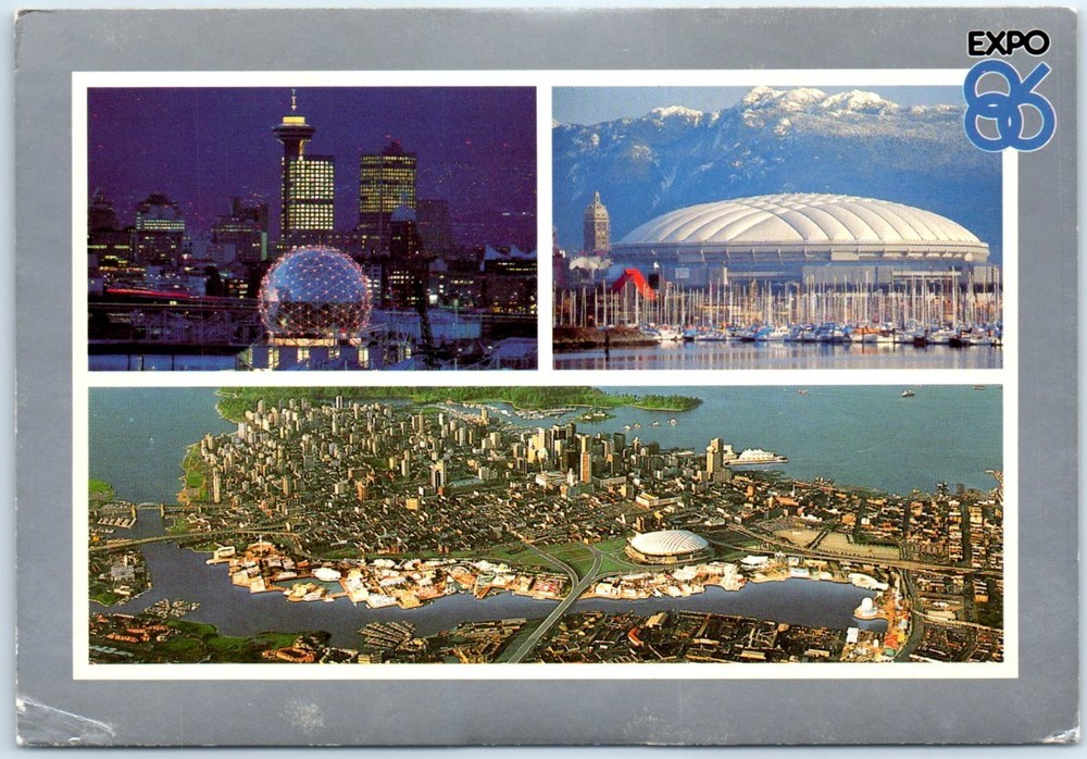 Postcard - The north shore of Falls Creek, Expo 86 Fairsite - Vancouver, Canada