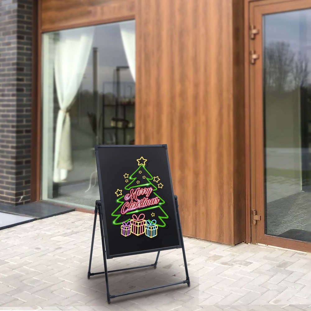 80x60cm LED Illuminated Message Board with 7-Color Neon Effect for Menus in the US