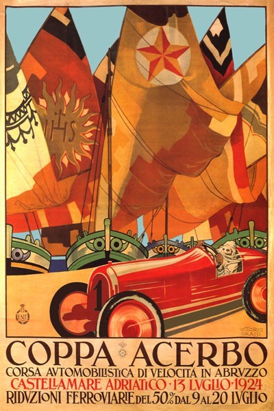 Coppa Acerbo Grand Prix Car Abruzzo Italy Vintage1924 Poster Repro FREE S/H-image