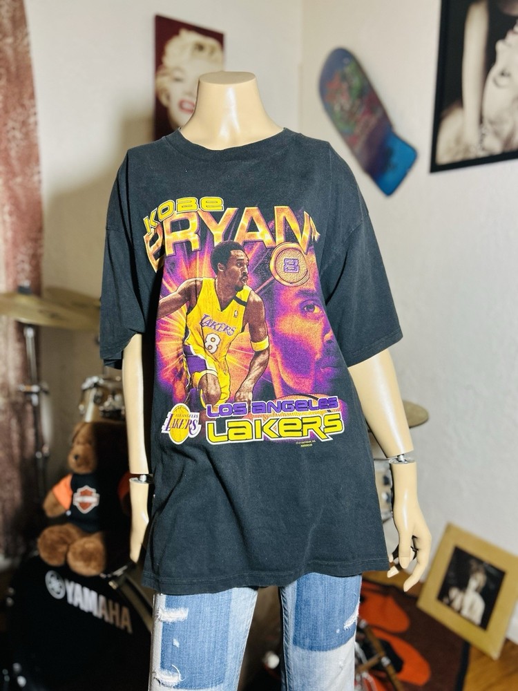Vintage Kobe Bryant Coin #8 Los Angeles Lakers Graphic T-Shirt Black  XL CSA Y2K