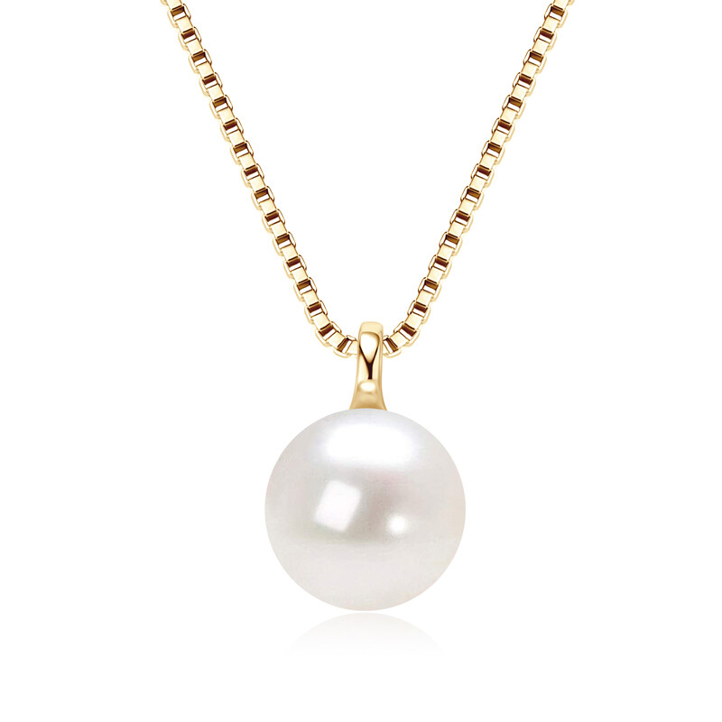 Freshwater Pearl Necklace for Women 925 Sterling Silver 8-9mm Pearl Pendant 20''