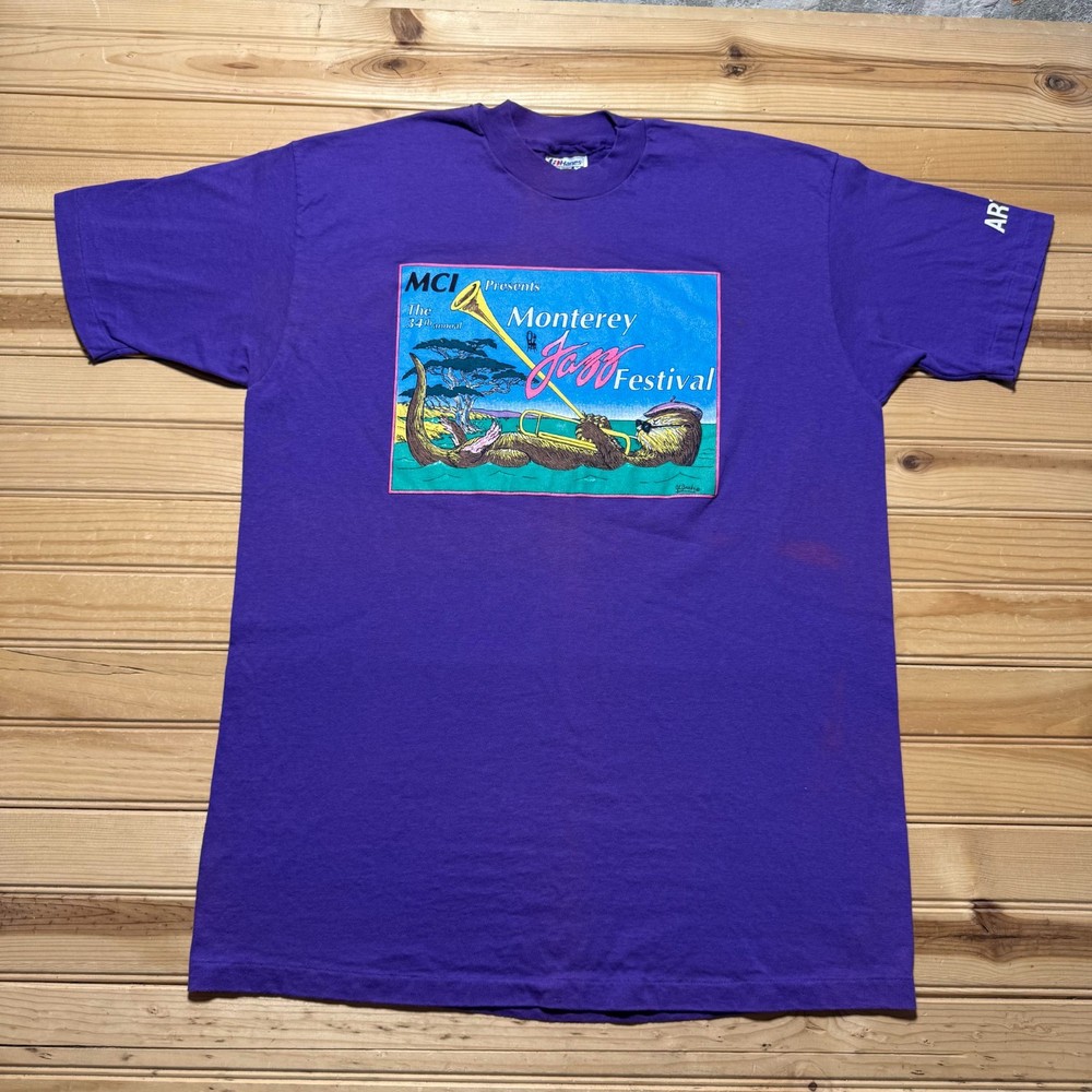 Vintage 1991 MCI 34th Annual Monterey Jazz Festival Artist Otter T-Shirt USA XL