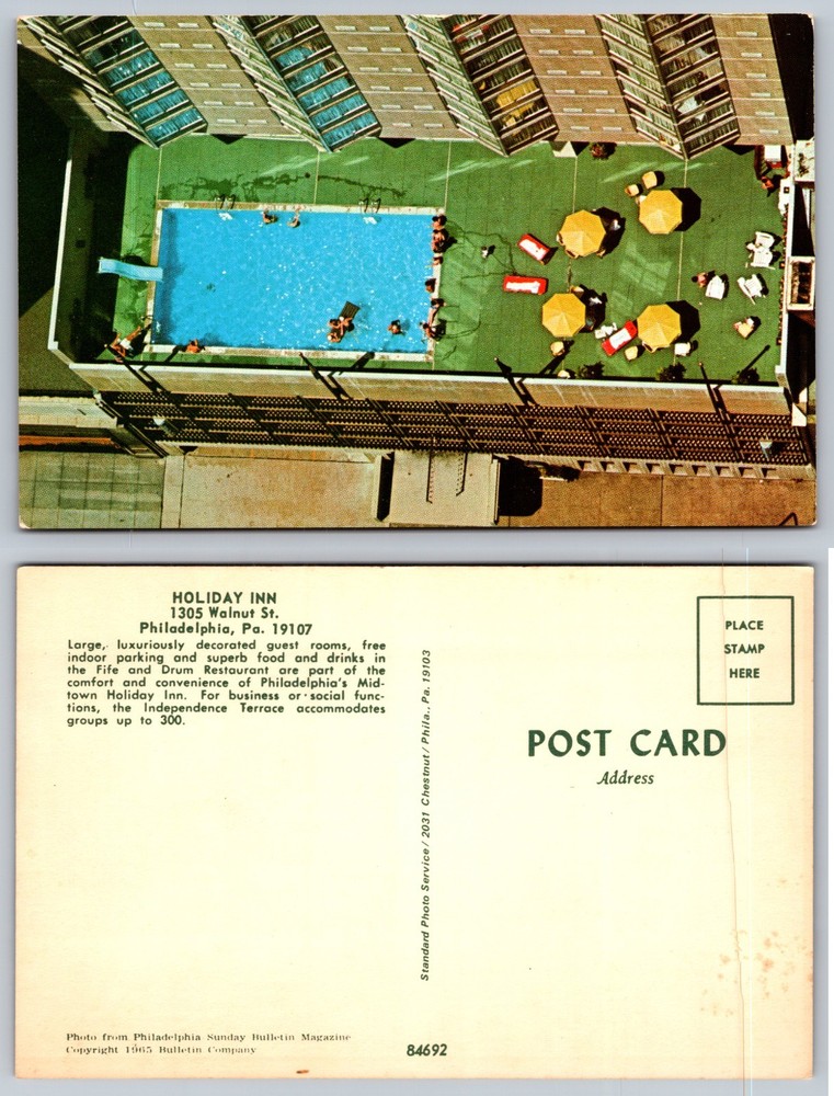 Holiday Inn Pool Philadelphia PA Postcard