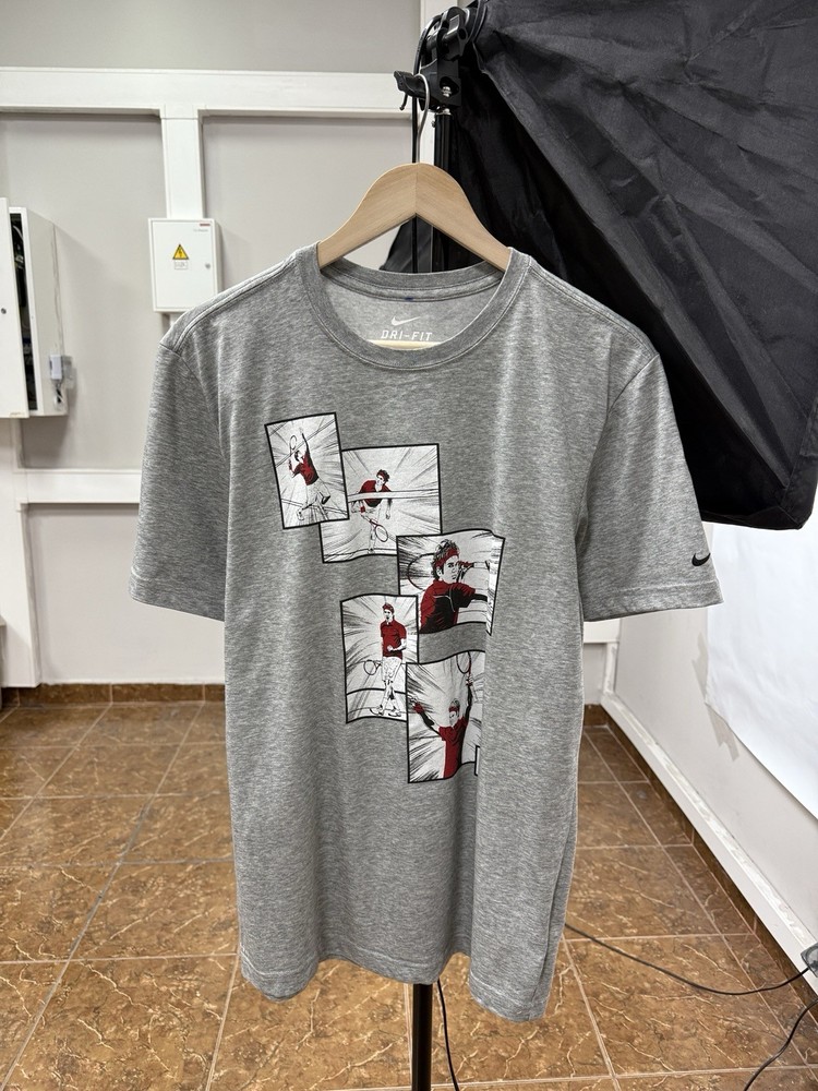 🎾🇨🇭 Nike Roger Federer RF Tennis Dri-Fit T-Shirt Rare Retro Size M