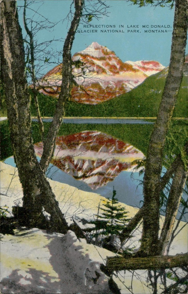 Glacier National Park Postcard Reflections Lake McDonald Montana E C Kropp