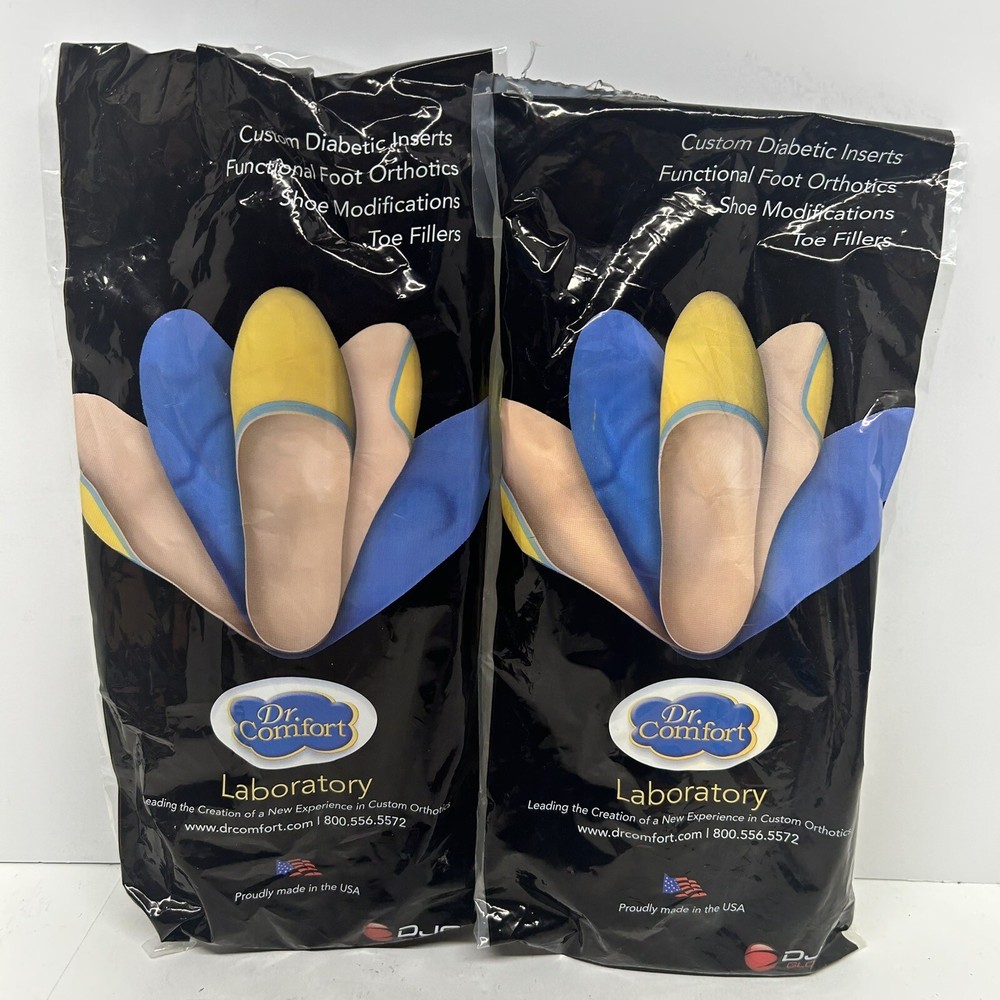Dr. Comfort 8 Wide Custom Diabetic Inserts Foot Orthotics Joseph Black Lot Of 2